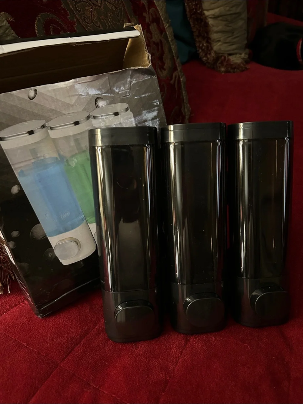 Black Universal Wall-Mount Soap Dispenser - 3 Pack